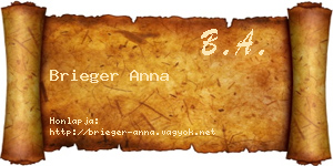 Brieger Anna névjegykártya