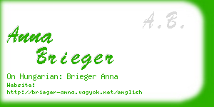 anna brieger business card